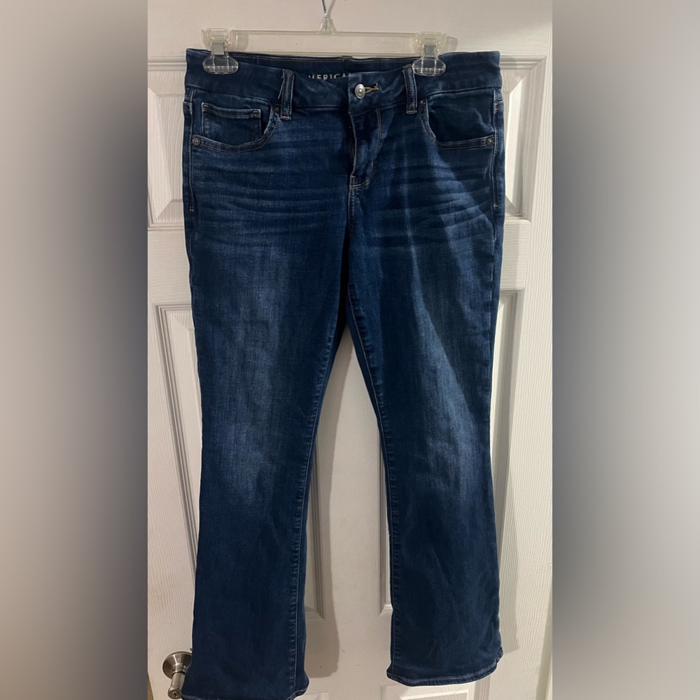 American Eagle Outfitters Dark Blue Straight Leg Jeans